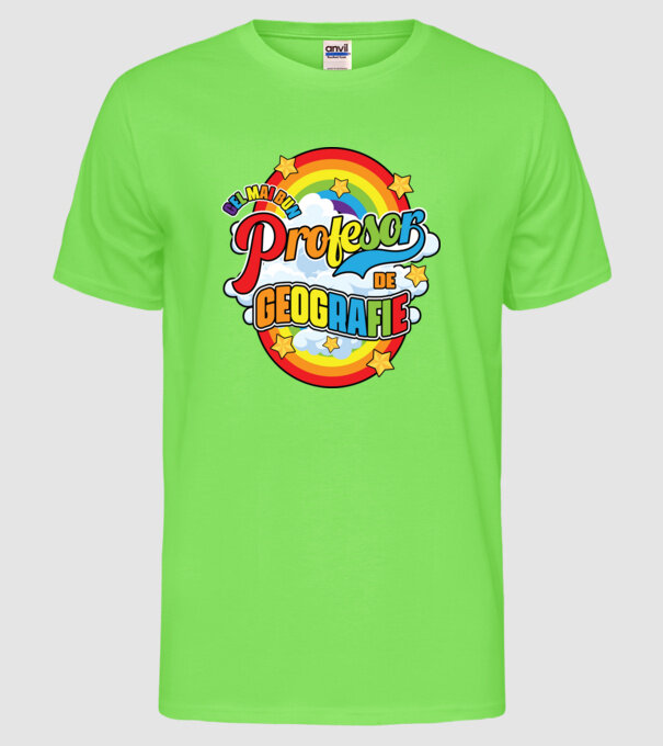 Cel mai bun de geografie model verde neon pe tricou