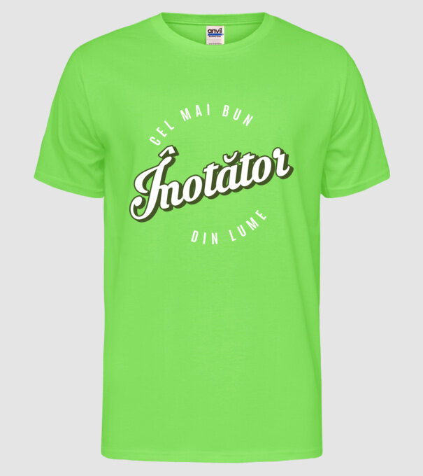 Cel mai bun înotător din lume model verde neon pe tricou
