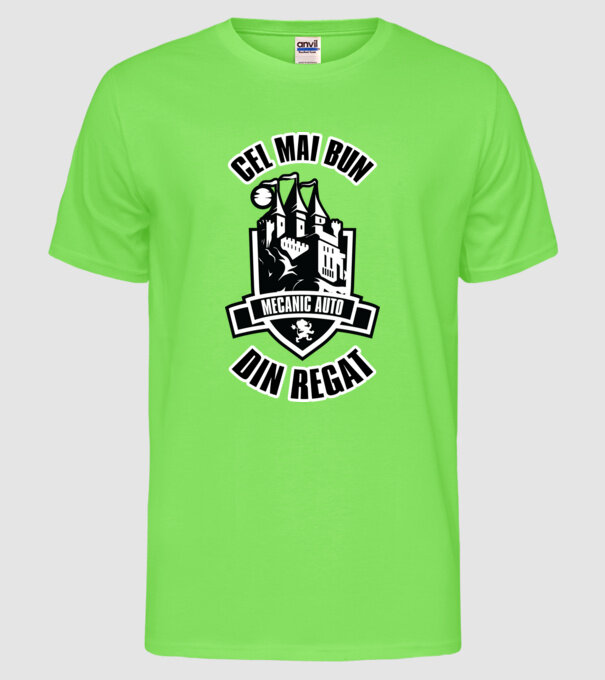 Cel mai bun mecanic auto din regat model verde neon pe tricou