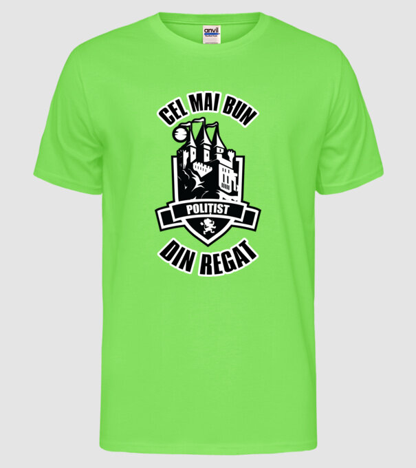 Cel mai bun polițist din regat model verde neon pe tricou