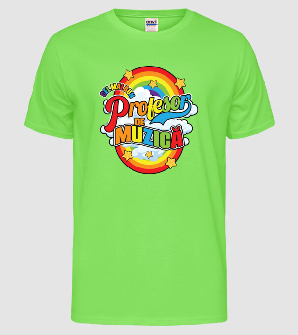 Cel mai bun profesor de muzică model verde neon pe tricou