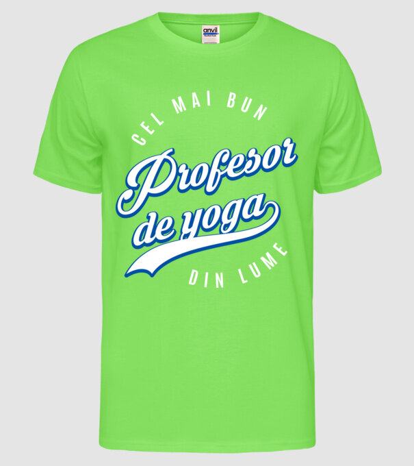 cel mai bun profesor de yoga din lume model verde neon pe tricou