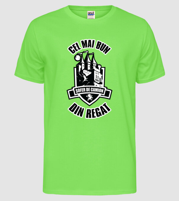 Cel mai bun șofer de camion din regat model verde neon pe tricou