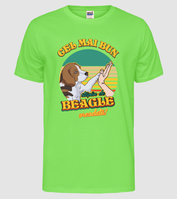 Cel mai bun stăpân de beagle vreodată! model verde neon pe tricou