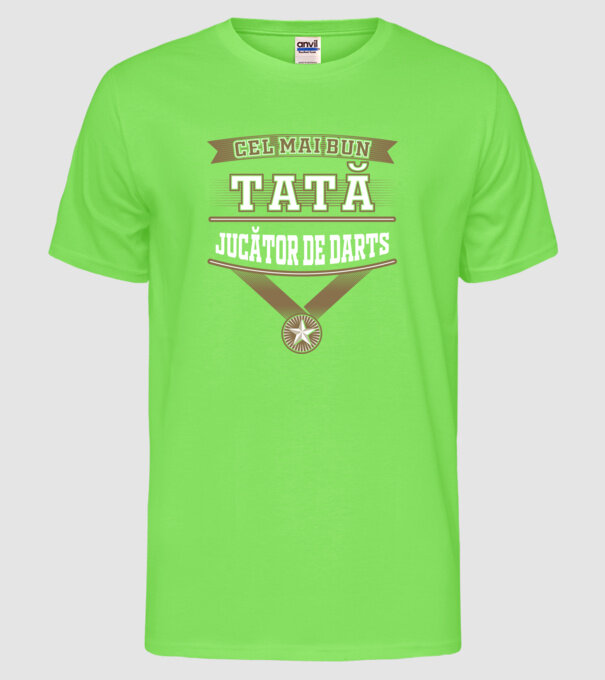 Cel mai bun tată jucător de darts model verde neon pe tricou