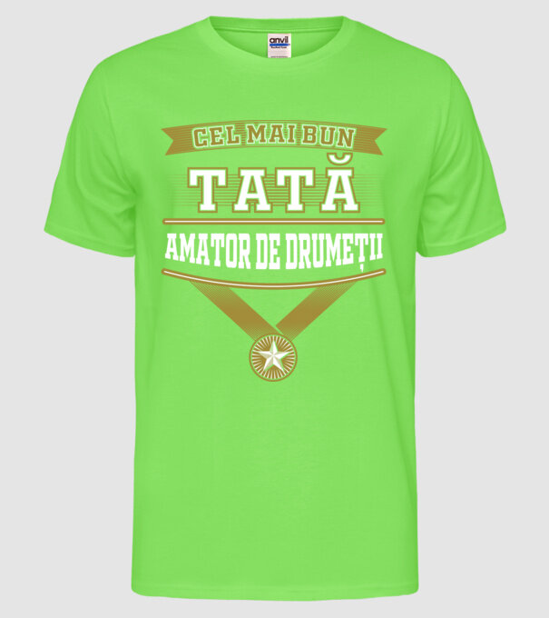 Cel mai bun tată amator de drumeții model verde neon pe tricou