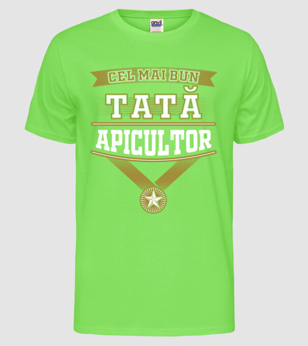 CEL MAI BUN Tată Apicultor model verde neon pe tricou