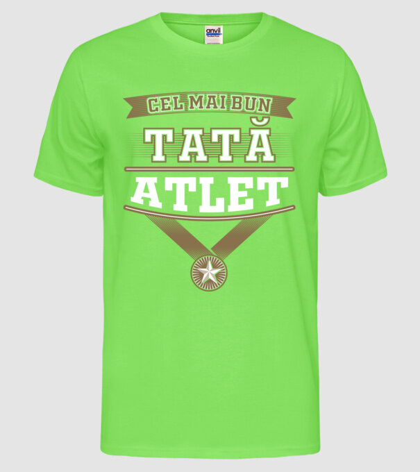 Cel mai bun tată atlet model verde neon pe tricou