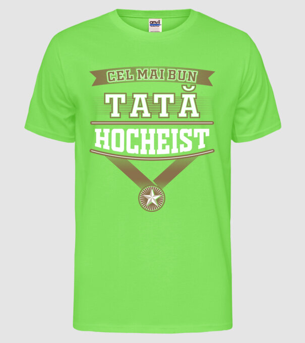 Cel mai bun tată hocheist model verde neon pe tricou