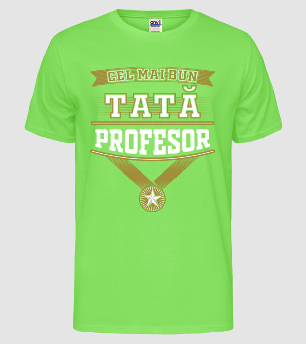 Cel mai bun tată profesor model verde neon pe tricou