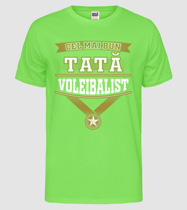 Cel mai bun tată voleibalist model verde neon pe tricou
