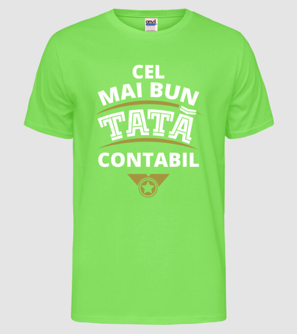 Cel mai bun tată contabil model verde neon pe tricou
