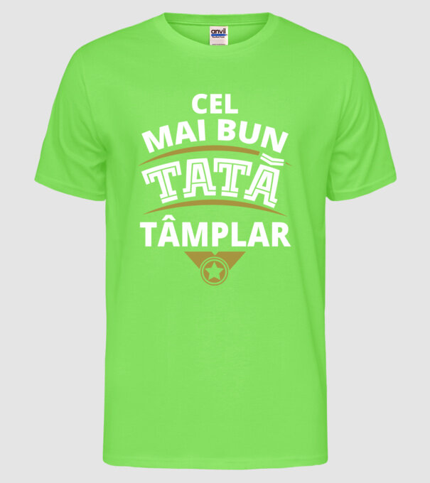 Cel mai bun tată tâmplar model verde neon pe tricou