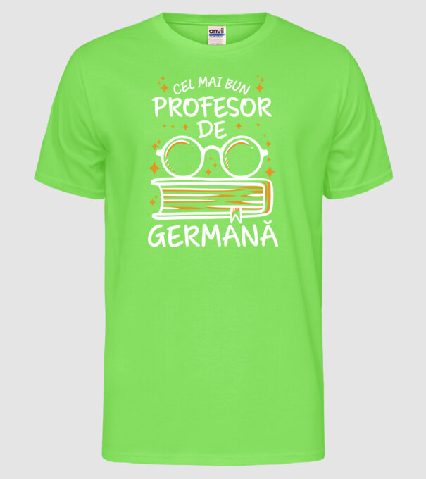 Cel mai profesor germană model verde neon pe tricou