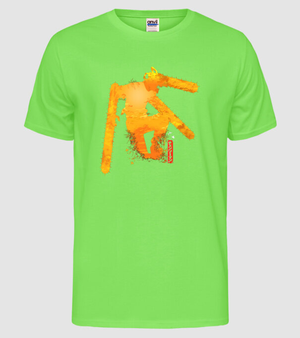 Chainsaw man Denji model verde neon pe tricou