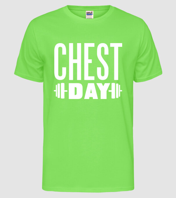 Chest day model verde neon pe tricou