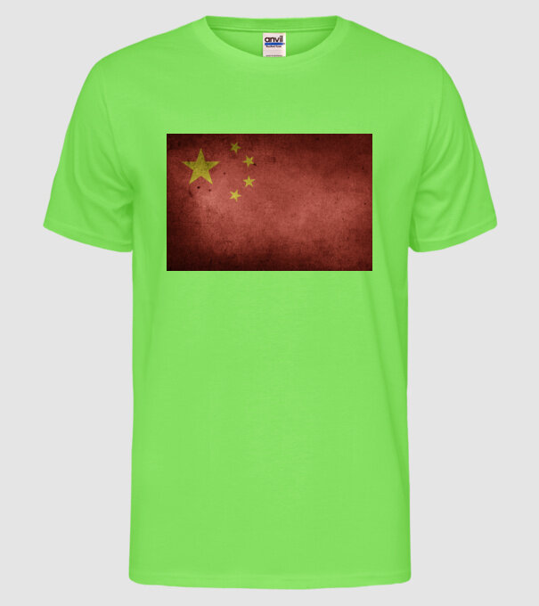 CHINA model verde neon pe tricou