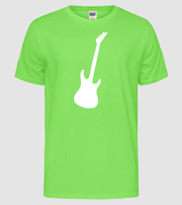 chitară model verde neon pe tricou