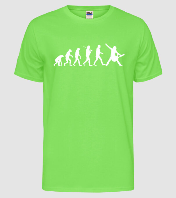 Chitară evoluție model verde neon pe tricou