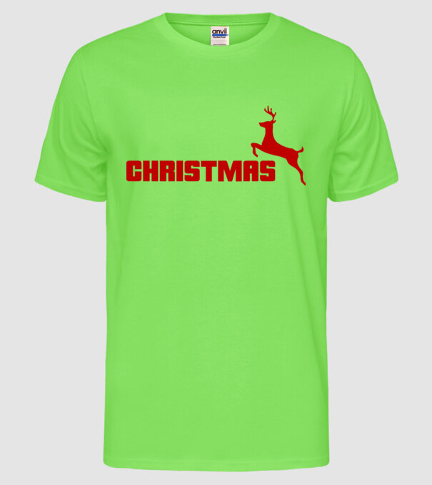 Christmas logo model verde neon pe tricou