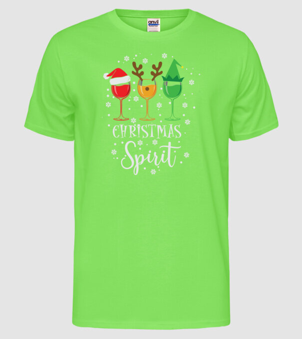 Christmas spirit wine model verde neon pe tricou