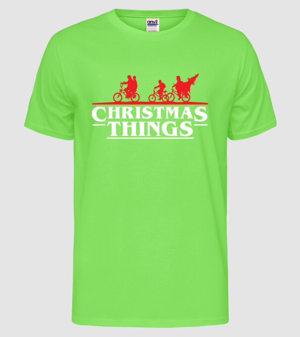 christmas things model verde neon pe tricou