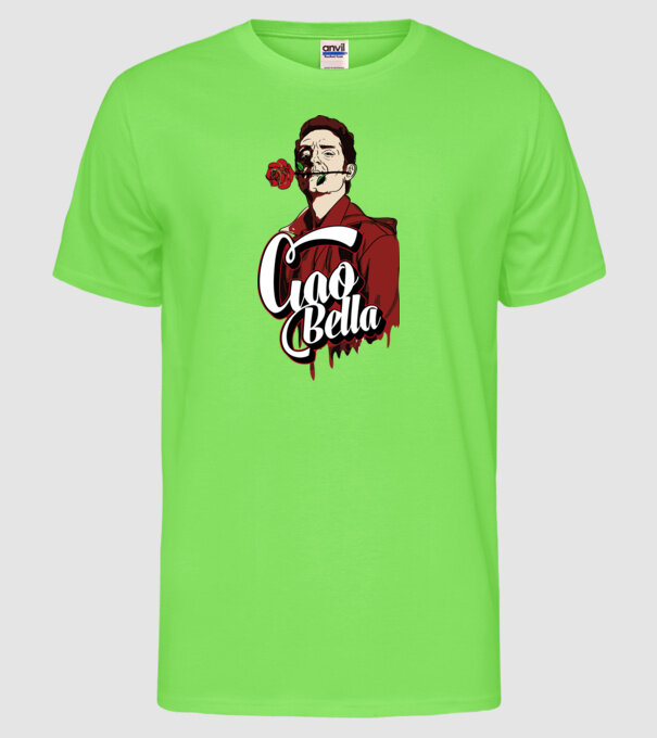 ciao bella berlin rose model verde neon pe tricou