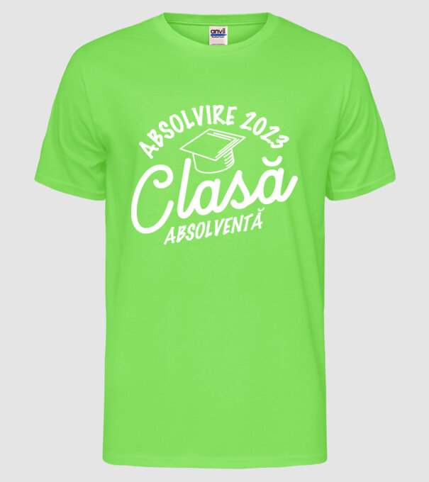 Clasă absolventă model verde neon pe tricou