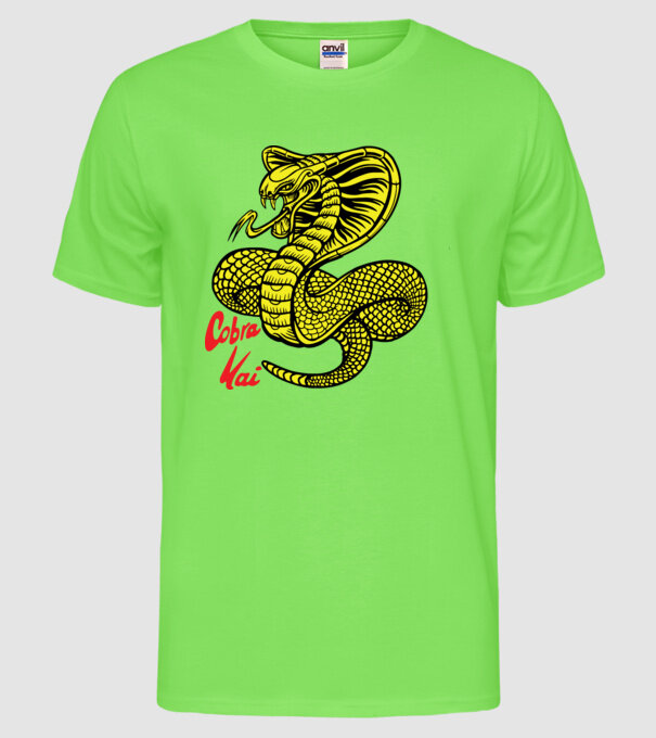 cobra kai logo color model verde neon pe tricou