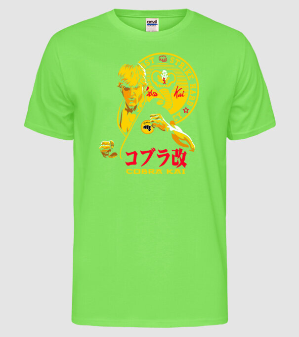 cobra kai poster model verde neon pe tricou