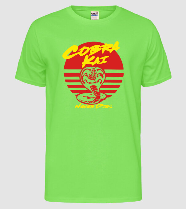 cobra kai sunset logo model verde neon pe tricou