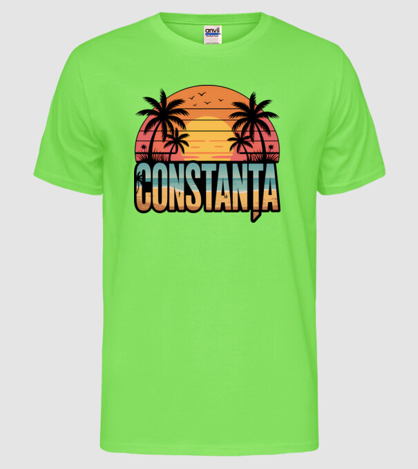 Constanța model verde neon pe tricou