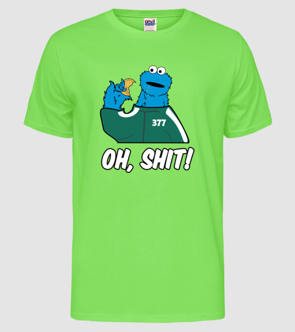 cookie monster squid game parody model verde neon pe tricou