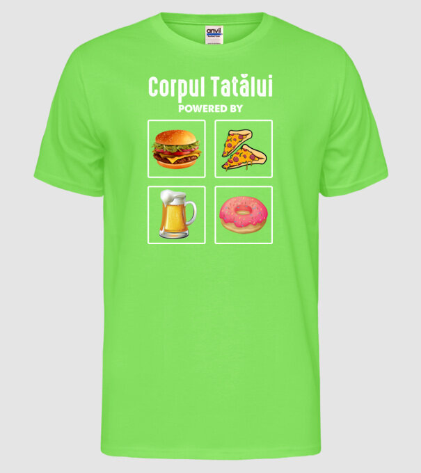 Corpul Tatălui model verde neon pe tricou