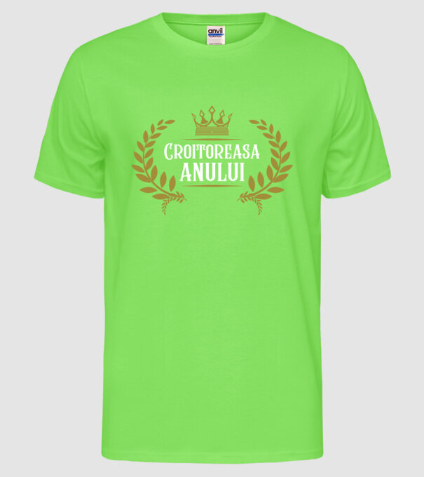 Croitoreasa anului model verde neon pe tricou