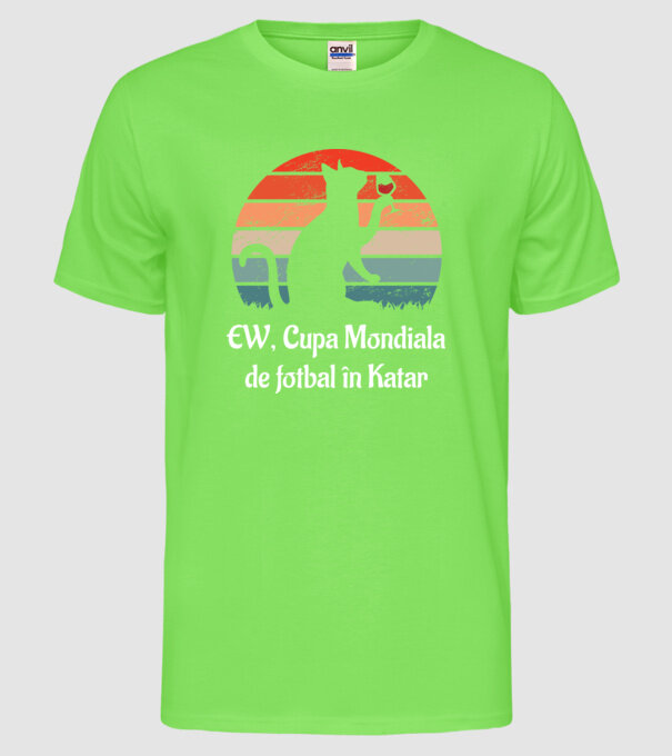 Cupa Mondiala de fotbal în Katar model verde neon pe tricou
