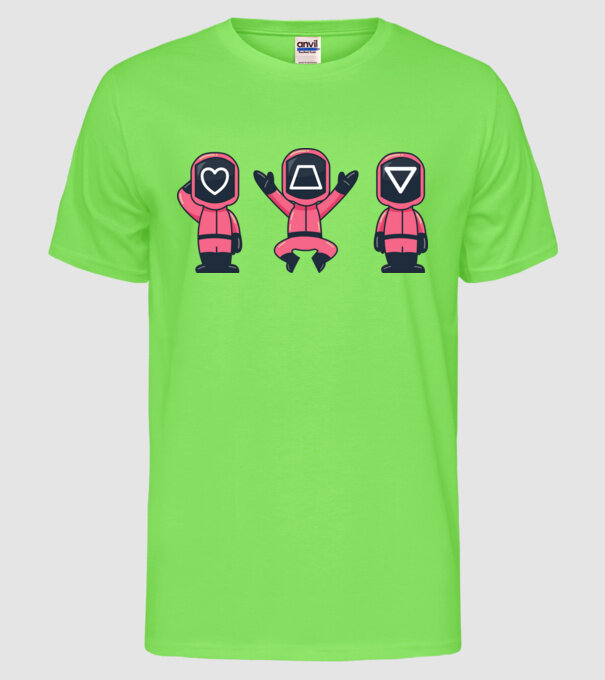 cute squid game toys model verde neon pe tricou