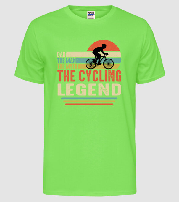 Dad the man, the myth, the cycling legend model verde neon pe tricou