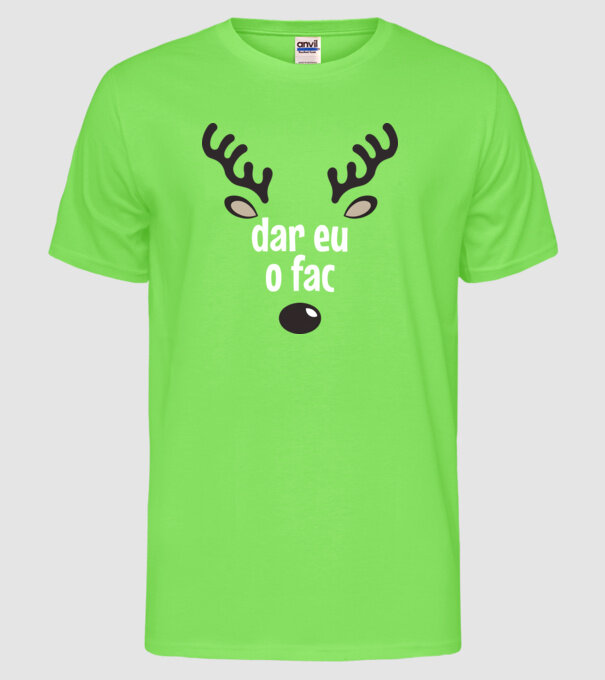 Dar eu o fac crăciun chiar căprioară Negru model verde neon pe tricou