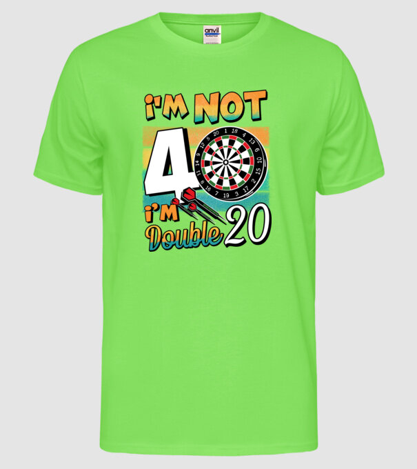 Darts Birthday 40 years old model verde neon pe tricou
