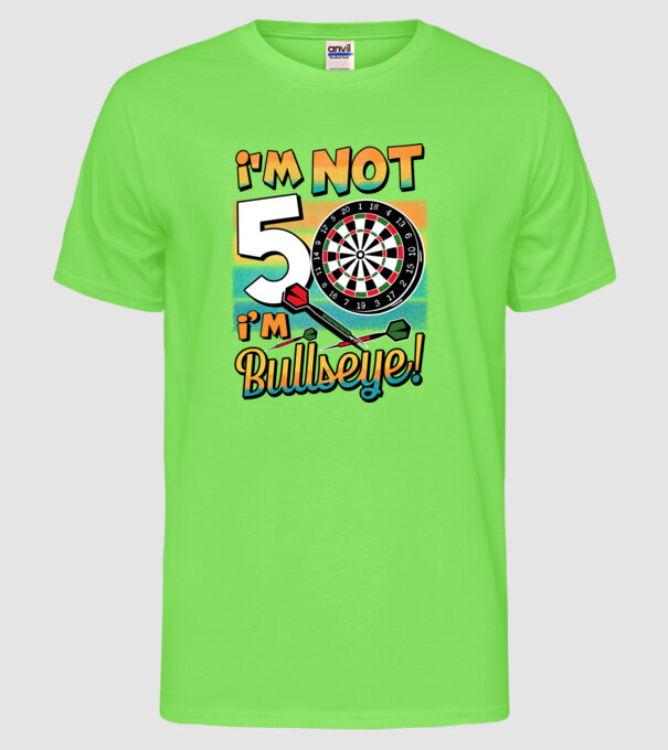 Darts Birthday 50 years old model verde neon pe tricou