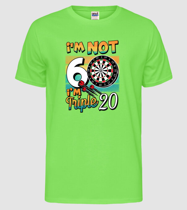 Darts Birthday 60 years old model verde neon pe tricou
