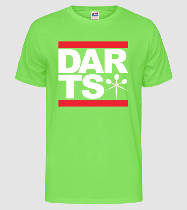 Darts DMC model verde neon pe tricou