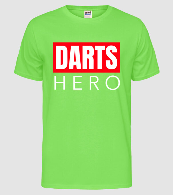 DARTS HERO model verde neon pe tricou
