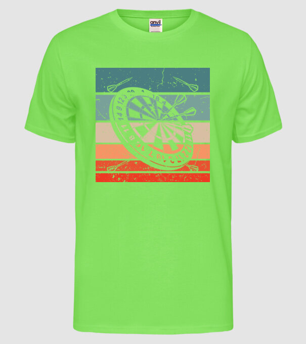 Darts vintage model verde neon pe tricou