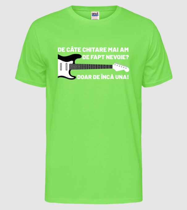 De câte chitare mai am de fapt nevoie? Doar de încă una model verde neon pe tricou