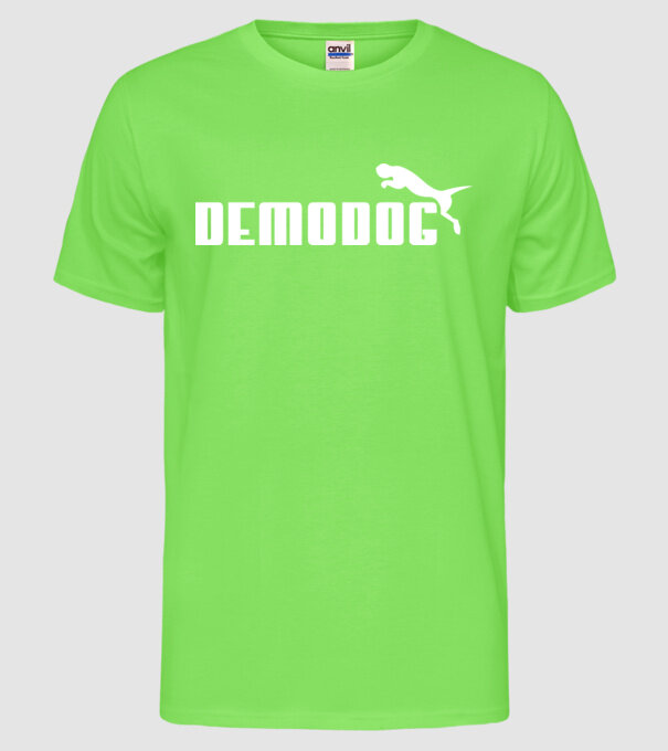 demodog logo model verde neon pe tricou