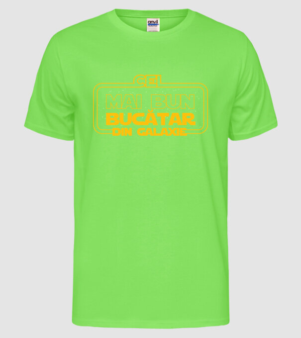 Cel mai bun bucătar din galaxie model verde neon pe tricou