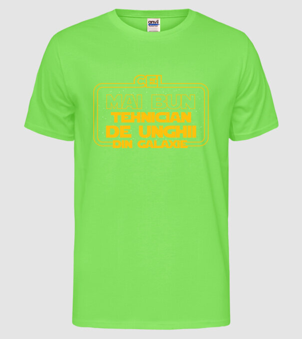 Cel mai bun tehnician de unghii din galaxie model verde neon pe tricou