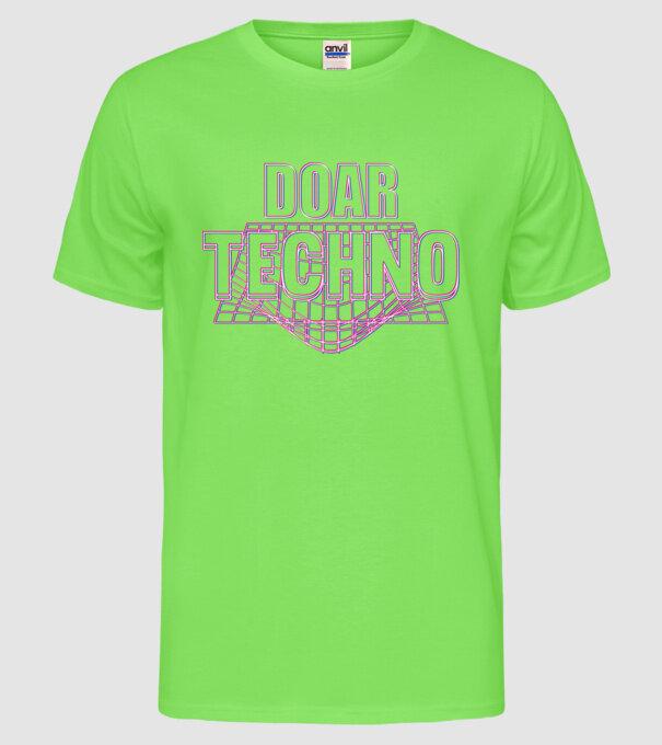 Doar techno model verde neon pe tricou
